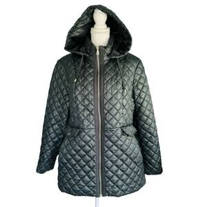 Kate Spade - Hooded Quilted Jacket, size XL, Black